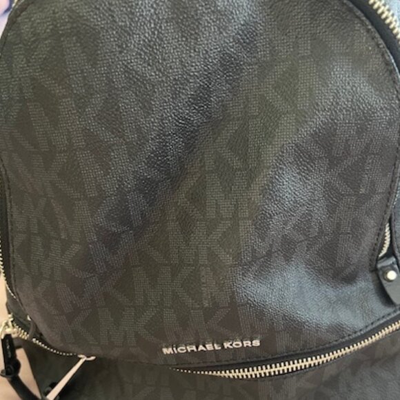Michael Kors Logo Rhea Zip Small Leather Backpack